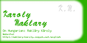 karoly maklary business card